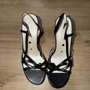 Mudd Black Knotted Strappy Slingback Heels